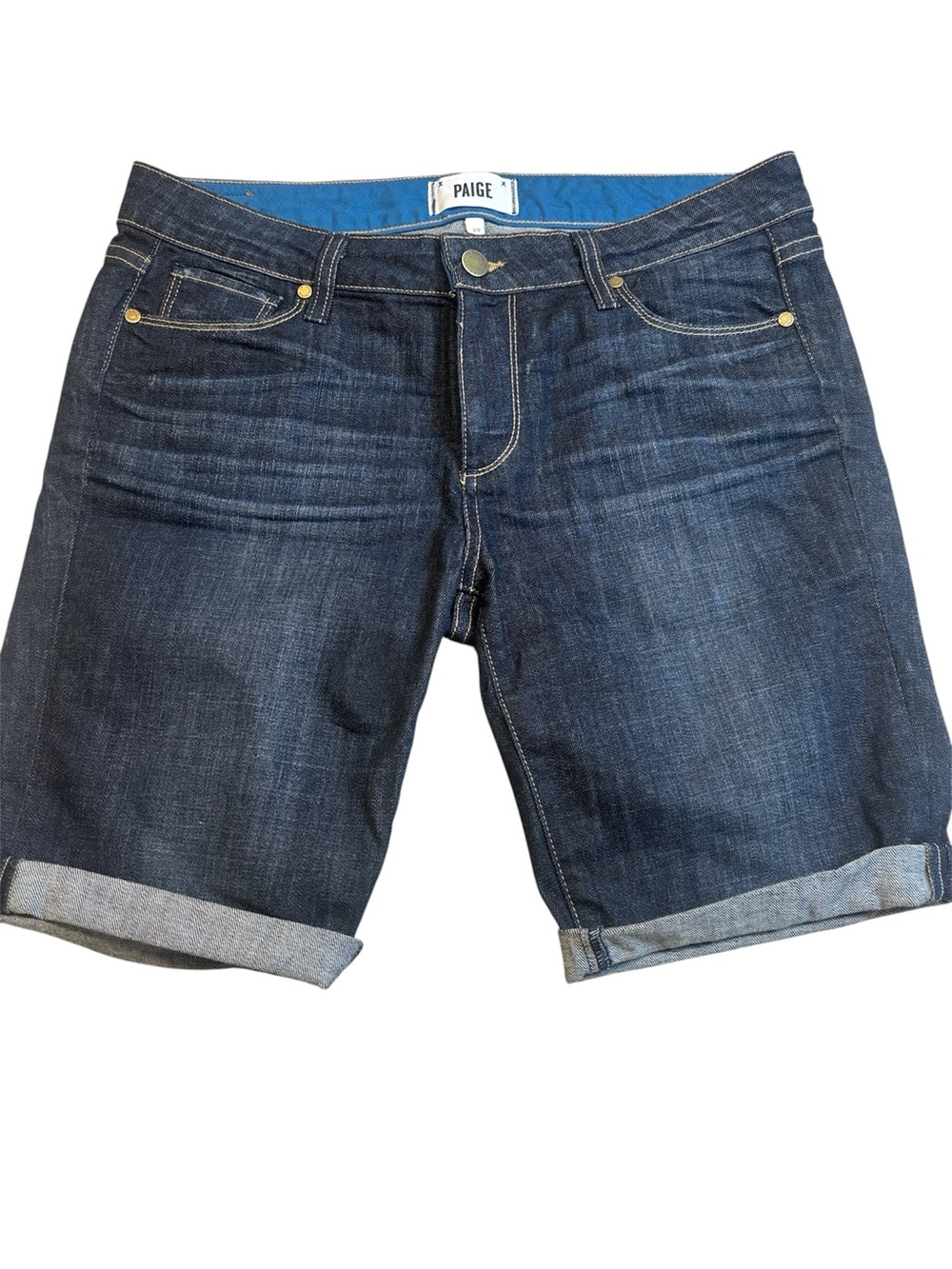 PAIGE Jax Bermuda Denim jean Shorts Dean Wash Size 29 Stretch Designer Jorts